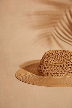 Womensecret Natural wide brimmed beach hat nude