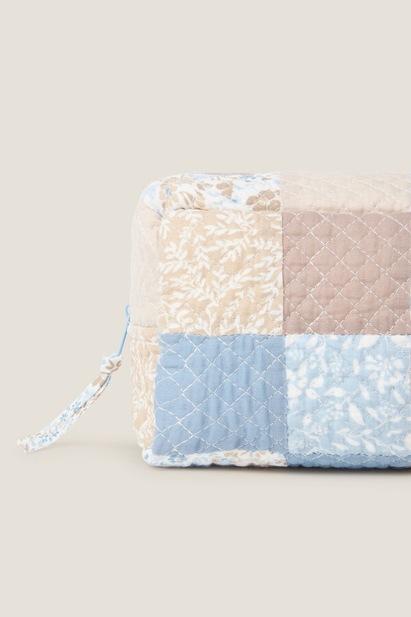 Textura Neceser patchwork flores azul