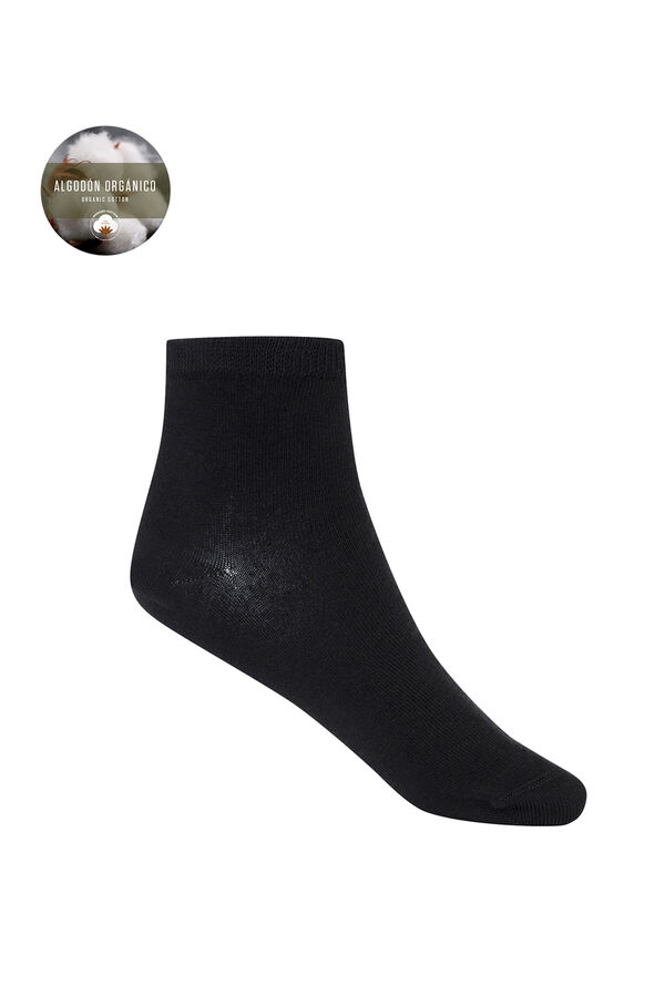 Punto Blanco Pack of 2 plain organic cotton socks black