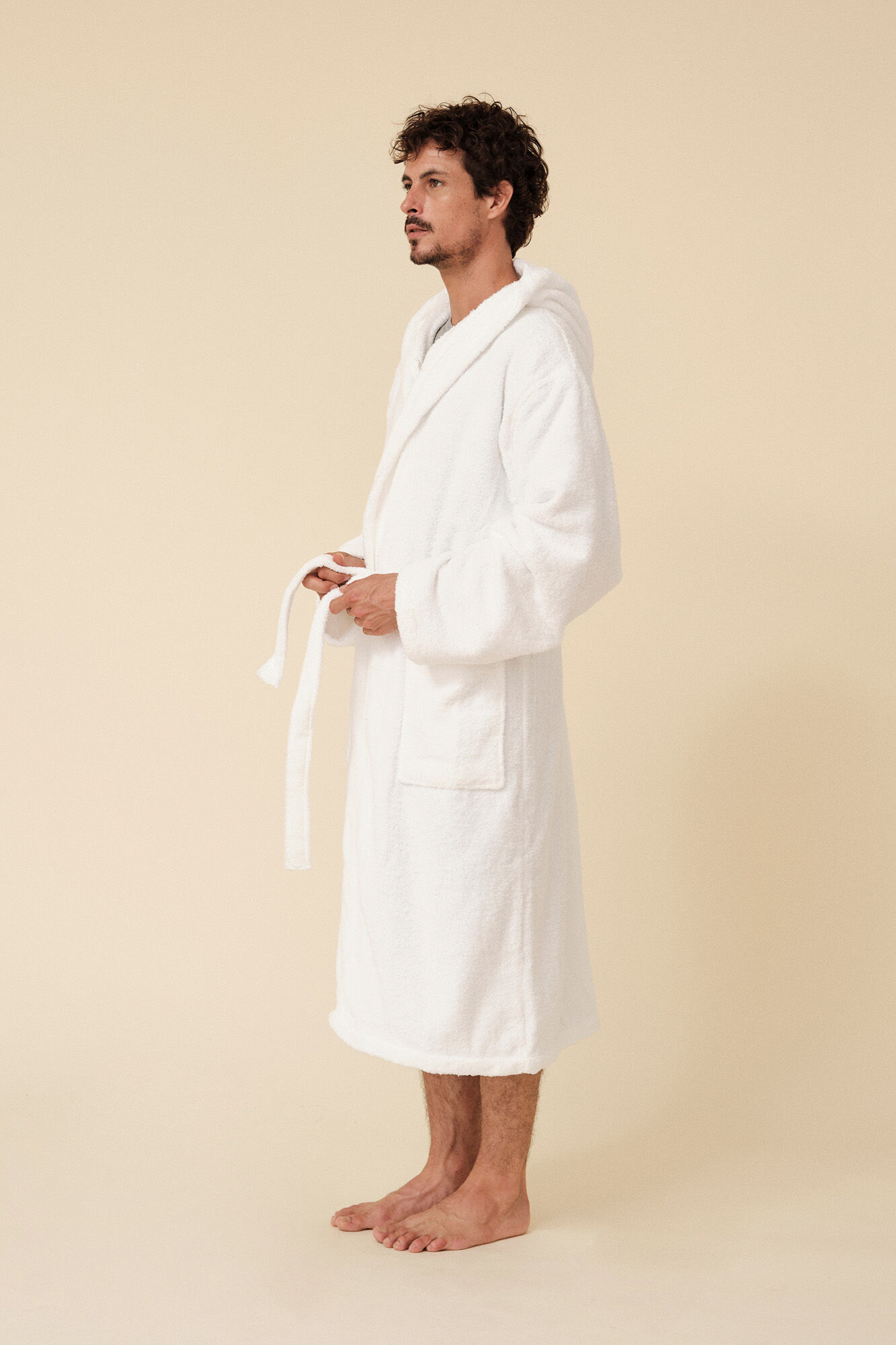Caleffi Minorca Bademantel – Für Damen & Herren, Aus Weichem Baumwoll-Frottee, Mit Kapuze, Gürtel Und Taschen