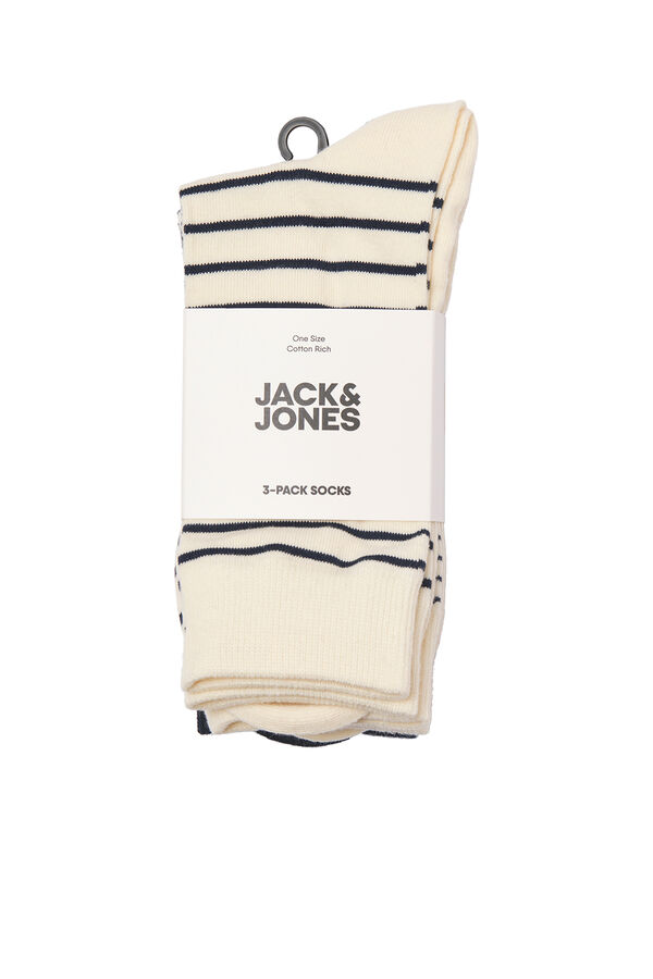 Jack & Jones 3-pack striped socks white