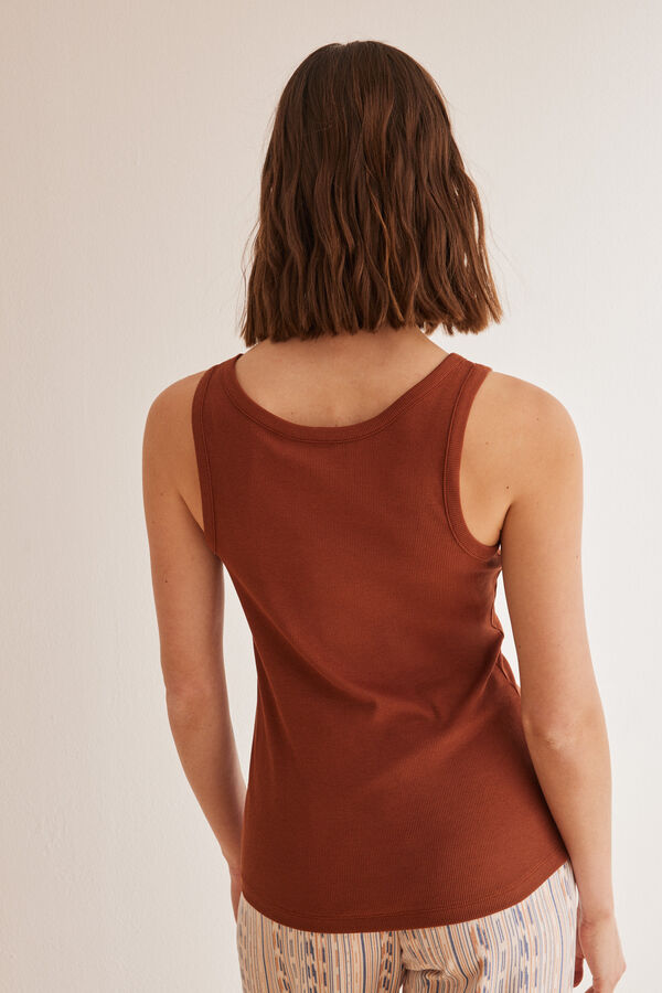 Womensecret T-shirt bretelles coton marron nude