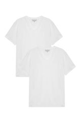 Bread & Boxers Pack of 2 white V neck elastic t-shirts blanc