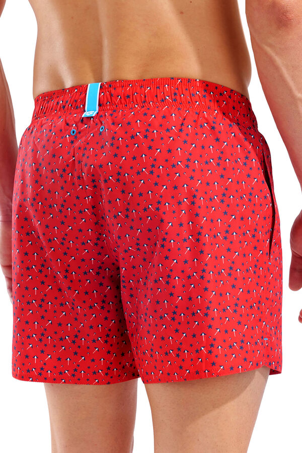 Arena Umbrella print beach swimwear red