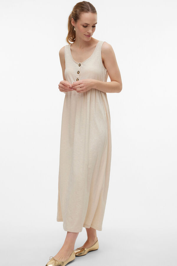 Mamalicious Vestido de tirantes maternity y lactancia beige