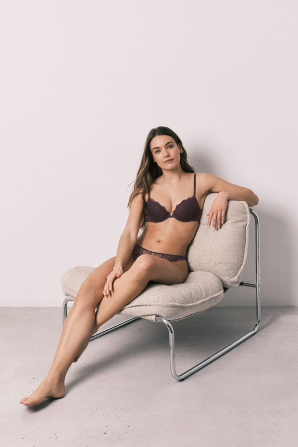 Women'secret Purple lace classic padded bra BEAUTIFUL pink