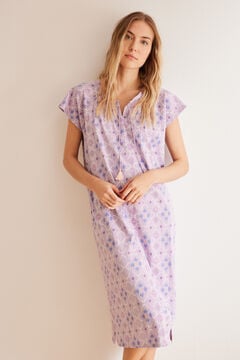 Womensecret Rauten-Nachthemd aus 100 % Baumwolle Rosa
