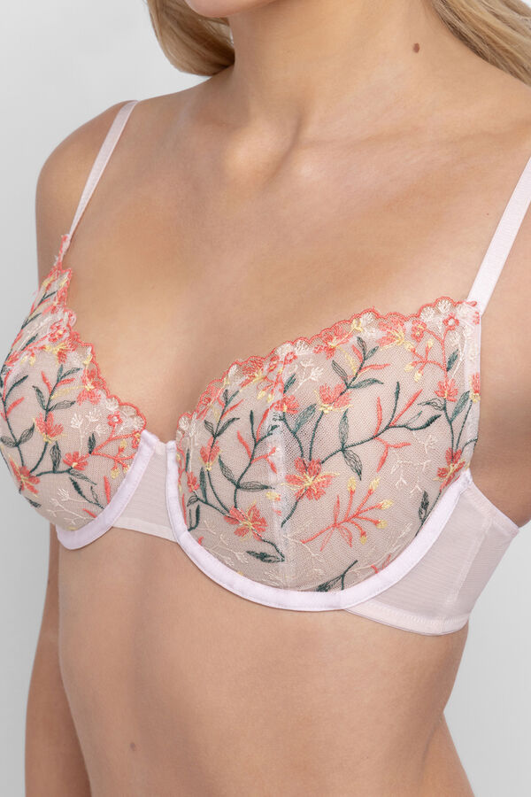 Dorina Lace underwired balconette bra pink