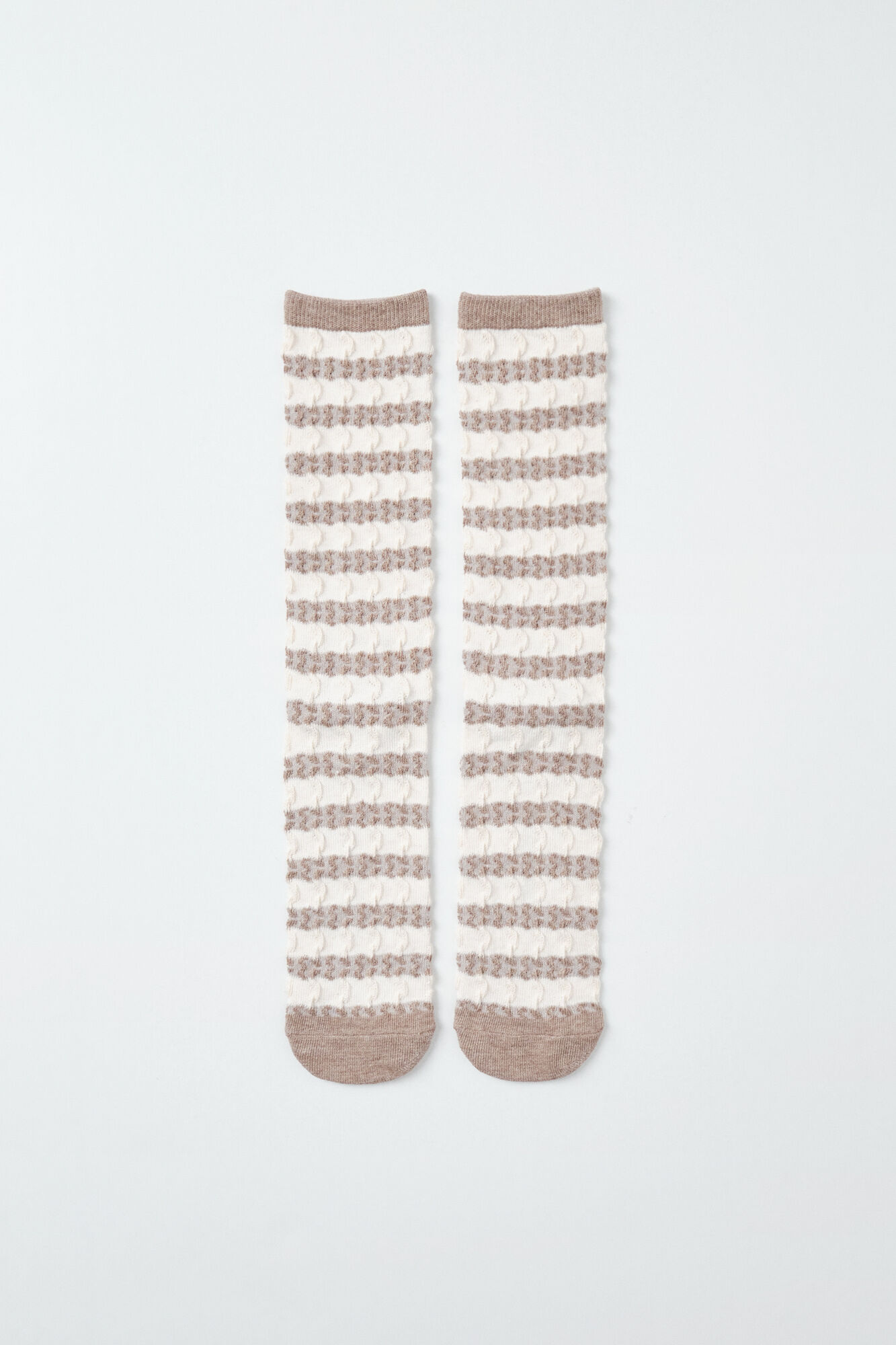 Women'secret Brown striped texture long socks