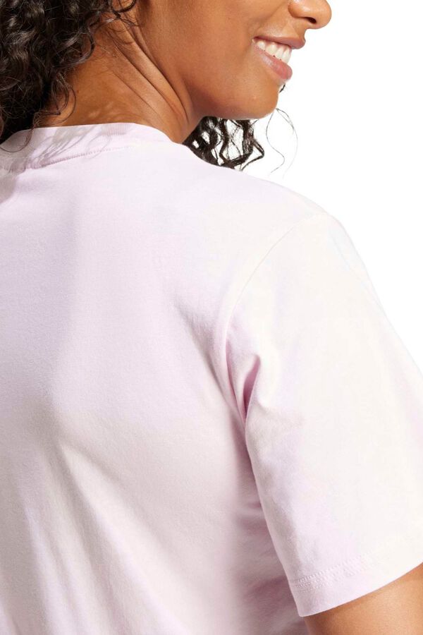 Adidas Camiseta algod&oacute;n logotipo peque&ntilde;o rosa