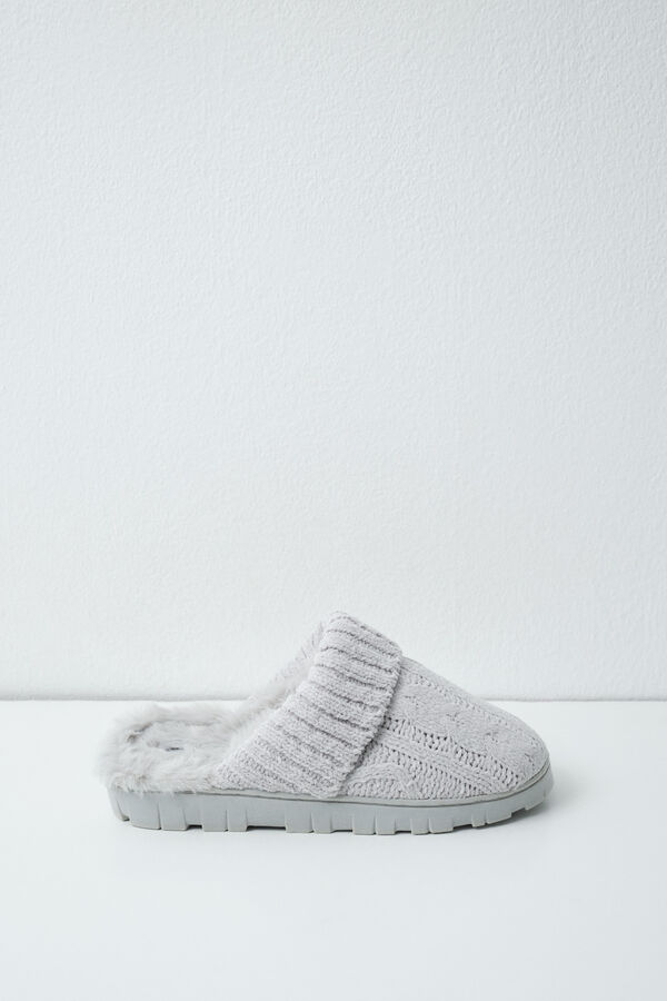 Women'secret Grey knit slippers grey