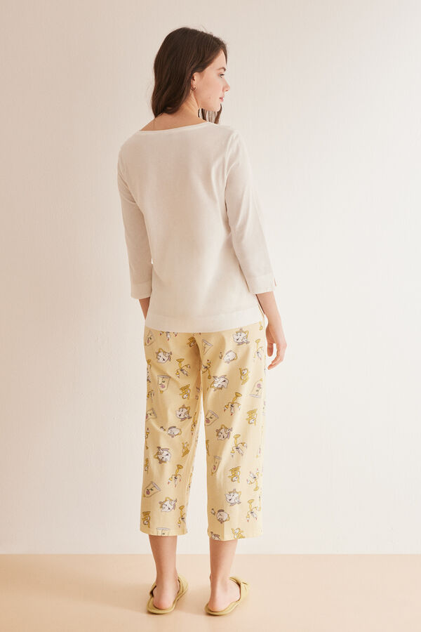 Womensecret Disney Belle-mintás pizsama, 100% pamutból bézs