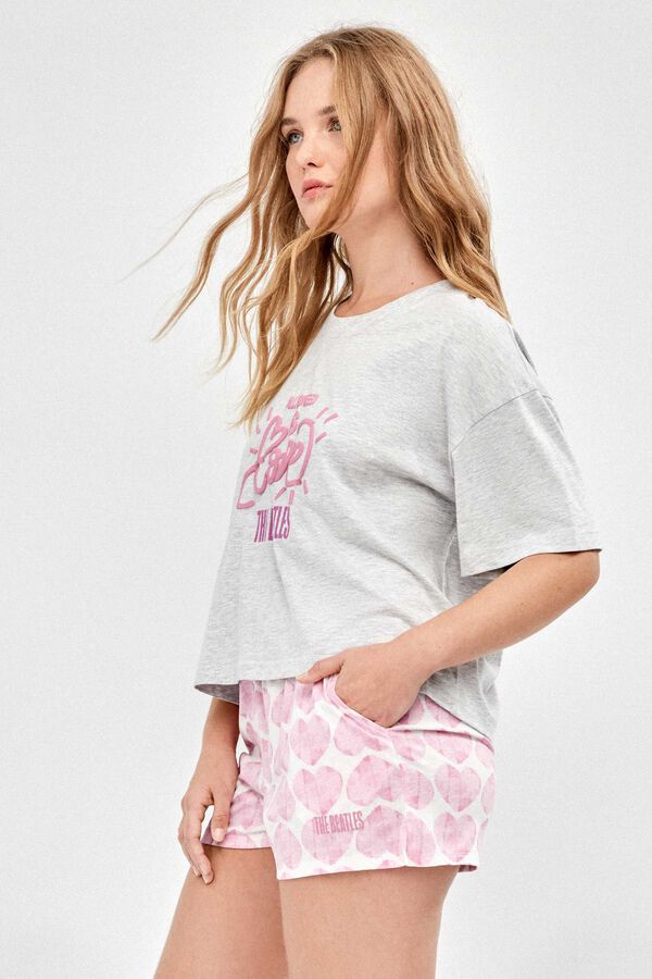 Gisela Pijama print colecci&oacute;n The Beatles gris