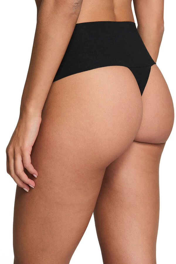 Spanx Tanga moldeador invisible algod&oacute;n negro