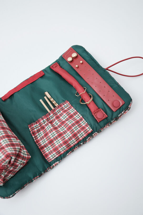 Women'secret Green quilted plaid jewellery box black