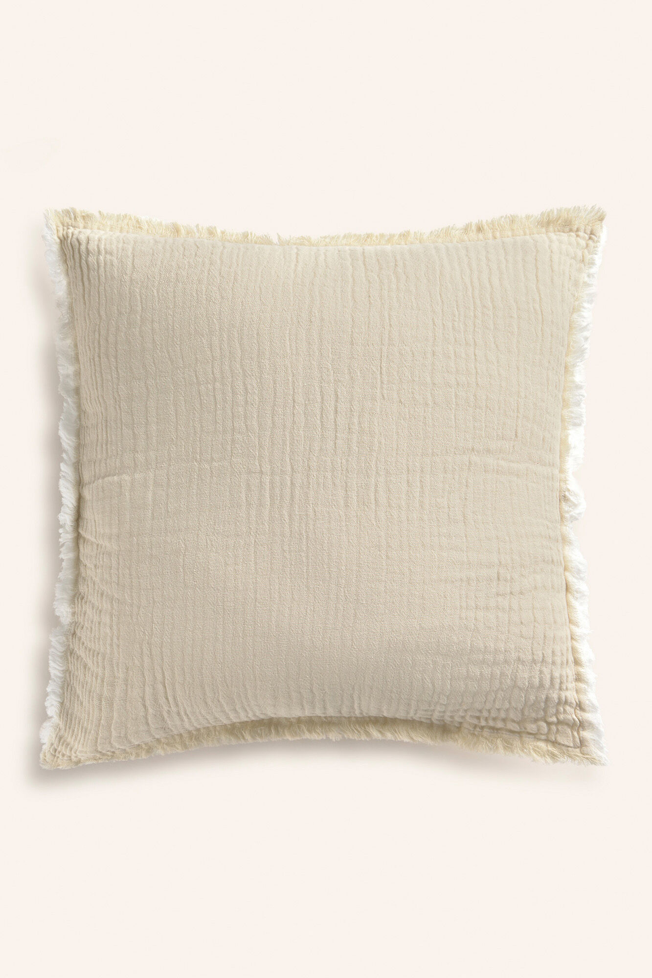 Calma House Funda de coj&iacute;n cuadrada de muselina de algod&oacute;n cruda Layer