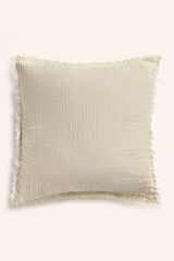 Calma House Funda de coj&iacute;n cuadrada de muselina de algod&oacute;n cruda Layer amarillo