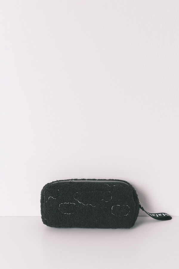 Women'secret Black sherpa small vanity case MAFALDA black