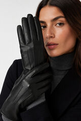 Pieces Faux leather gloves black