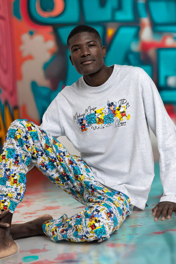 Admas Pijama comprido Original Mickey para homem cinzento