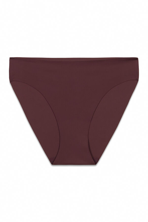 Women'secret Cuecas cl&aacute;ssicas sem costuras em microfibra granate estampado