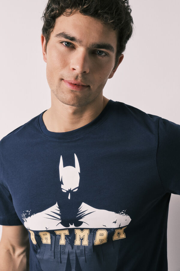 Women'secret Pyjama court pour homme en coton Batman bleu