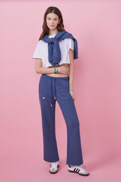 Womensecret Blue terry flared trousers blue