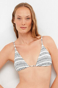 Gisela Bikini triangular tiras efecto bordado