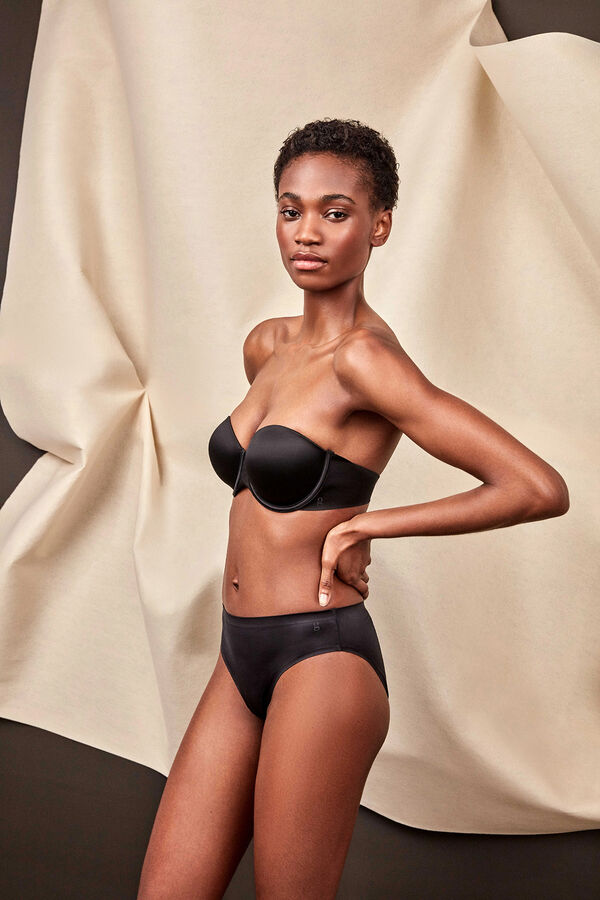 Gisela Klassischer, unsichtbarer Satin-Slip Schwarz