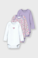 Name it Set mit 3 Baby-Herz-Bodys für Mädchen Rosa