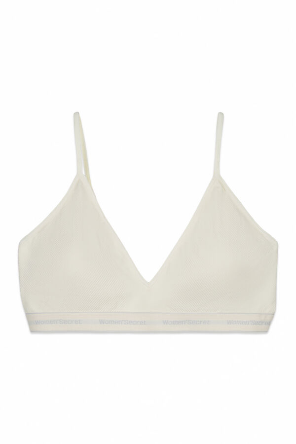 Women'secret White microfibre triangle bra NATURAL beige