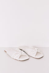 Women'secret Satin mule slippers in White beige