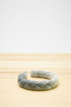 Womensecret Blue velvet braided headband blue