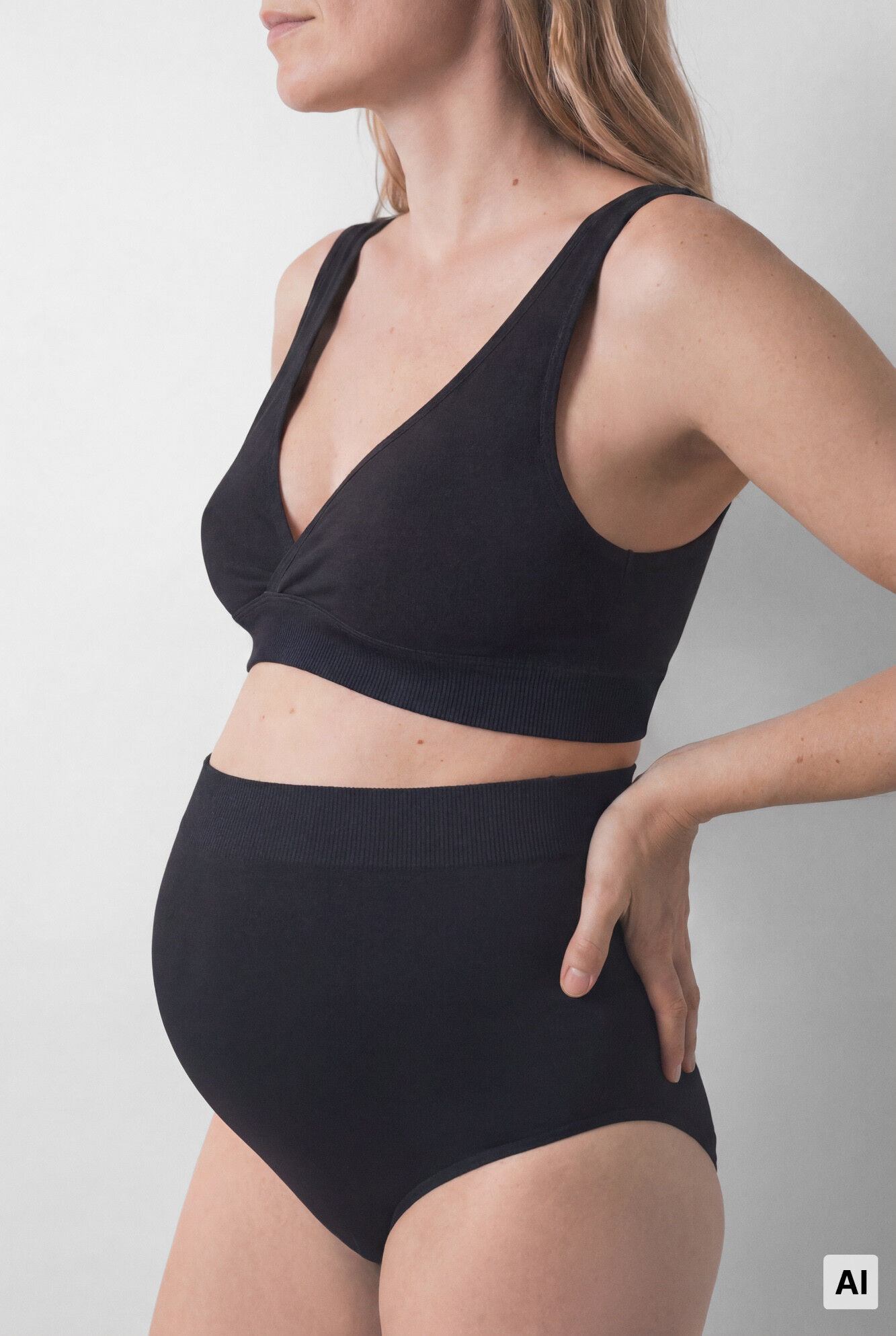 Women'secret Black high-waisted maternity panty
