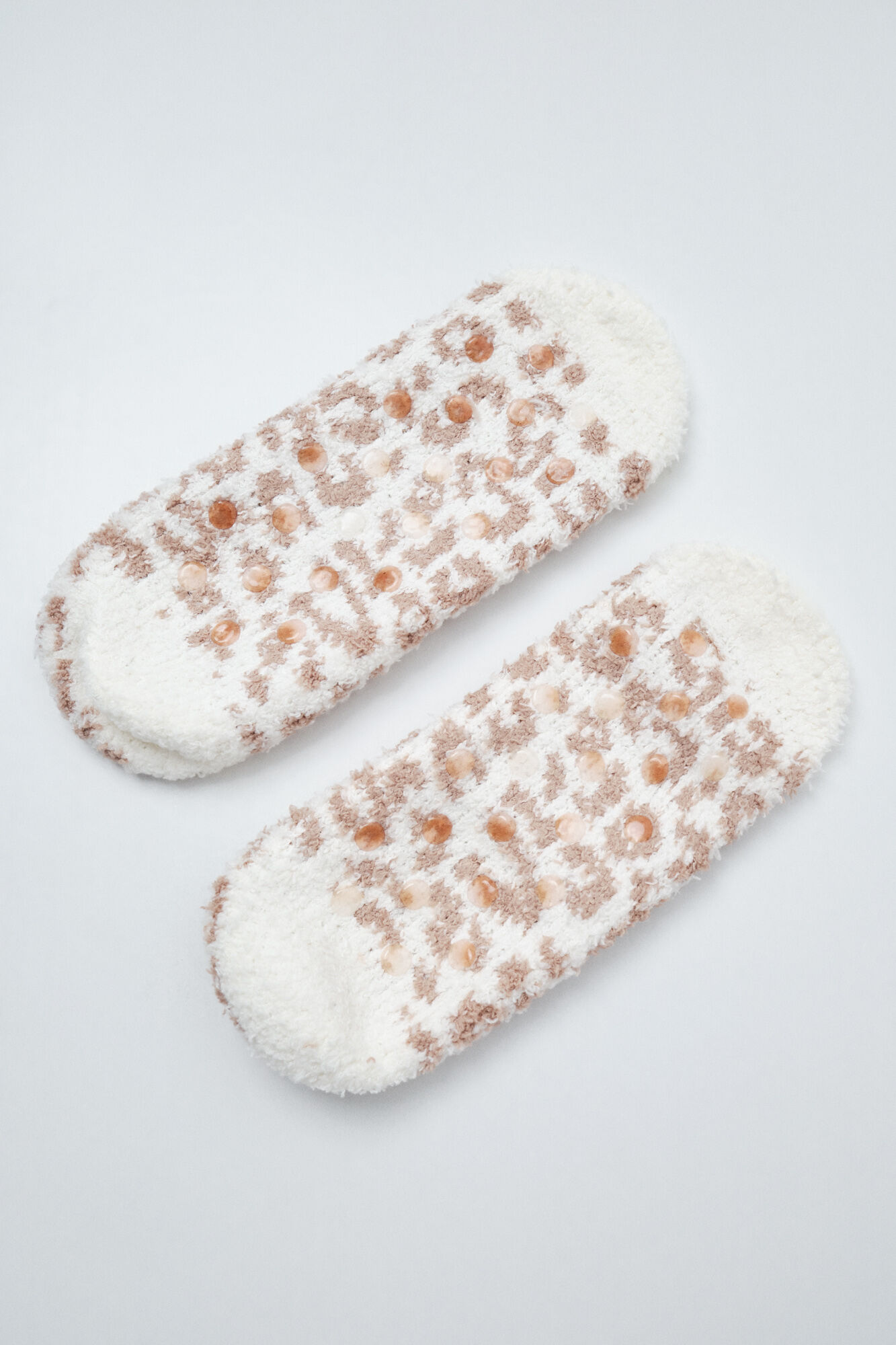 Women'secret Beige animal print slip-on socks