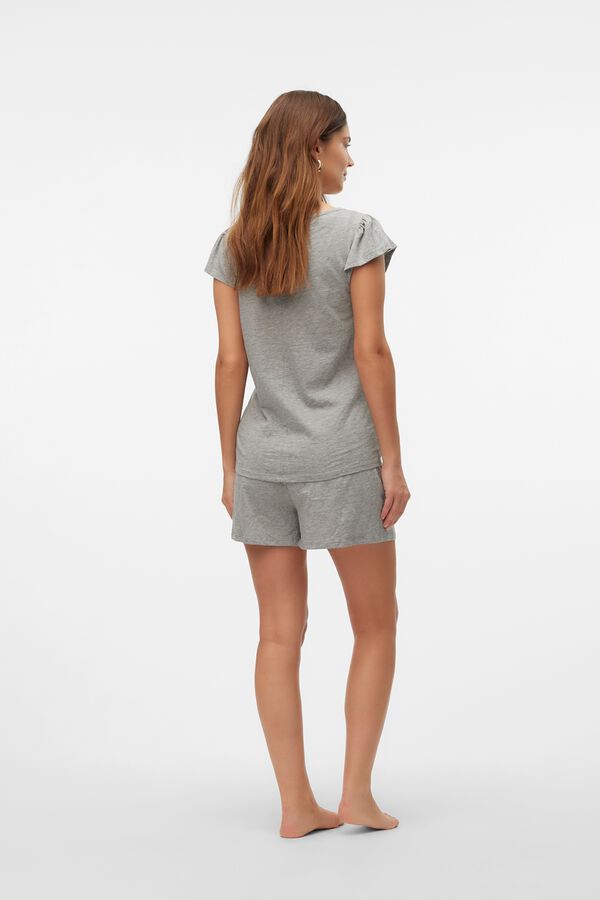 Mamalicious Pack of 2 maternity and breastfeeding vest tops grey