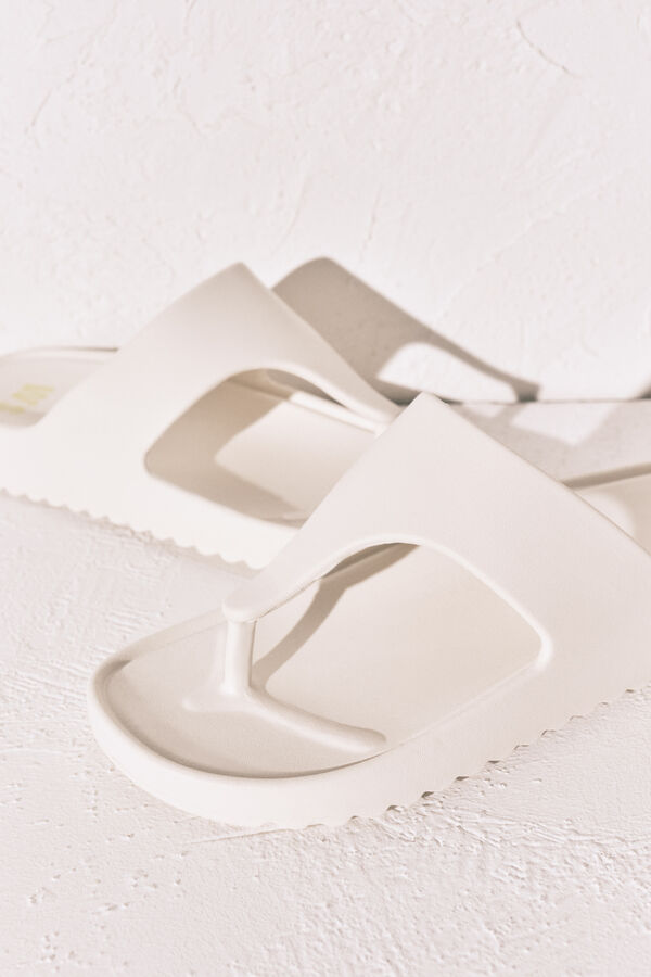 Women'secret White EVA rubber sandals beige