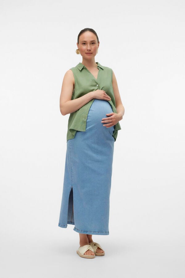 Womensecret Saia comprida denim maternity  azul