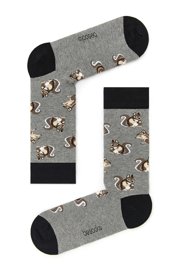 Womensecret Long grey socks in organic cotton Grau