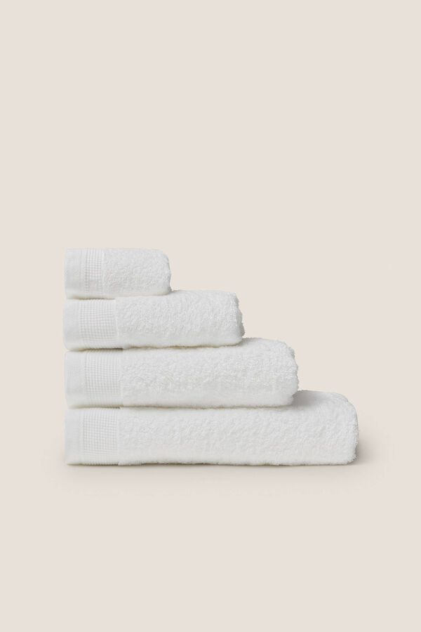 Womensecret Toalha banho friso algodão egípcio 90 x 150 cm. branco