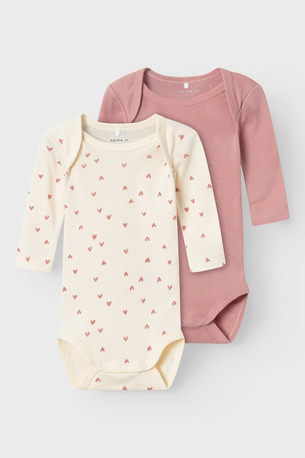 Name it Pack of baby girl heart bodysuits white