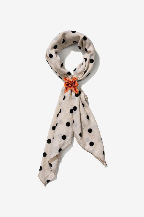 Vilanova Bandana con flor esmaltada marfil