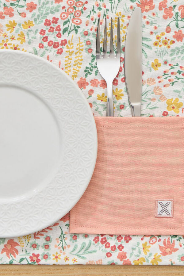 Textura Einzelne schmutzabweisende Blumen aus Baumwolle mit Print