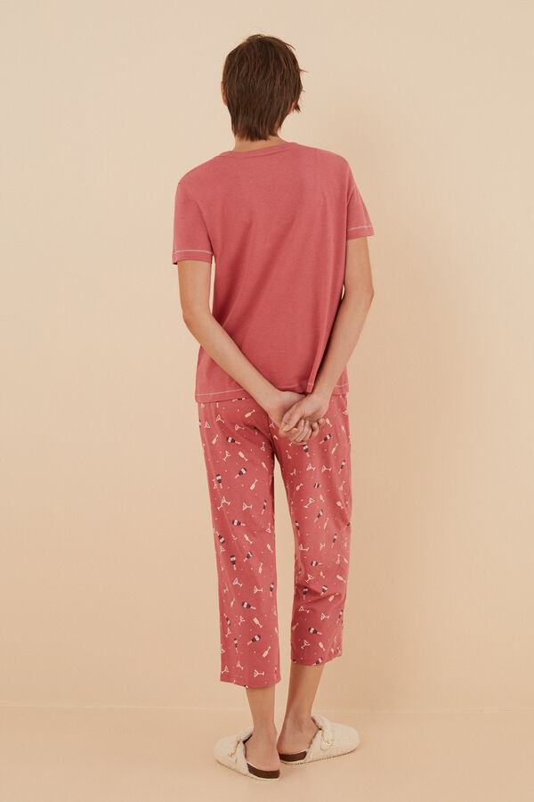 Womensecret La Vecina Rubia Cheers pizsama, 100% pamutból rózsaszín