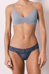 Women'secret Blue animal print lace thong blue