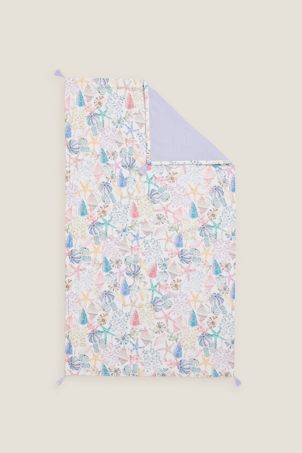 Textura Toalha de praia com estampado de conchas estampado