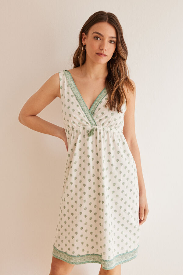 Womensecret Geometric print 100% cotton nightgown S uzorkom