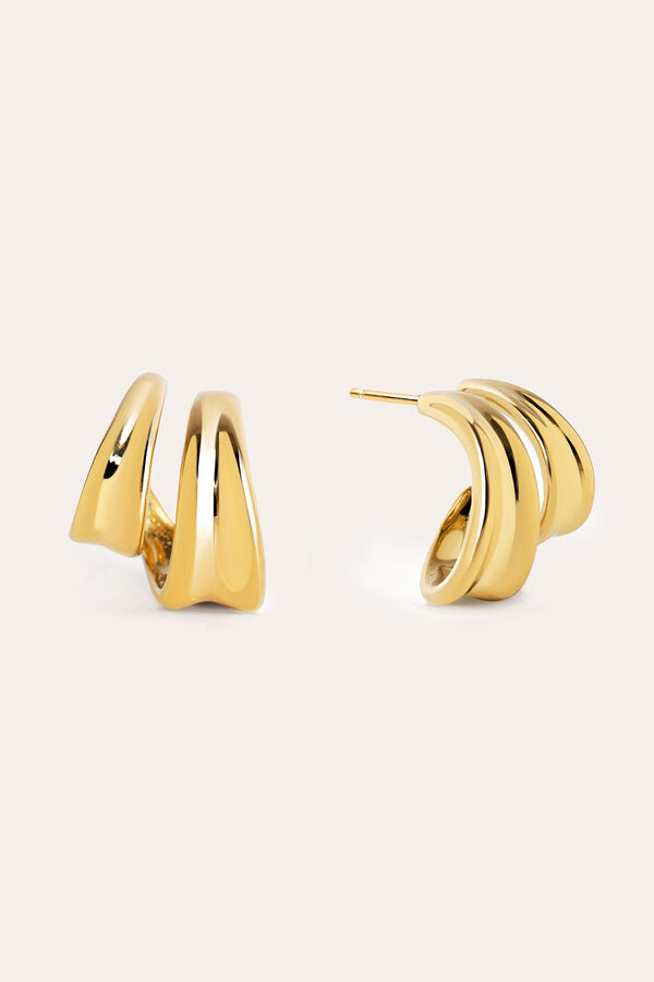 Womensecret Aire gold-plated steel hoop earrings imprimé