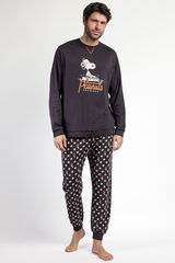 Admas Pijama largo estampado Snoopy para hombre gris