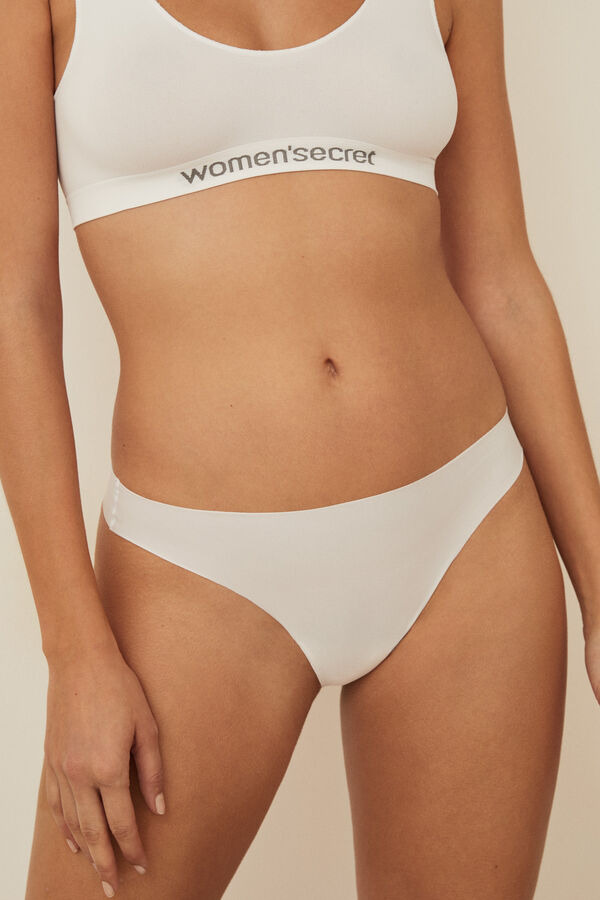 Womensecret Microfiber Thong  2-Pack white